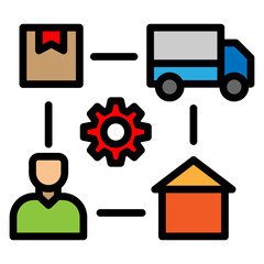Supply Flow Vector Filled Icon Design