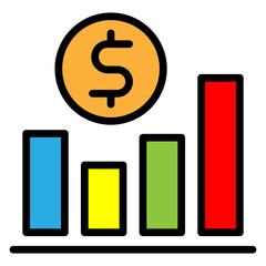 Spend Analysis Vector Filled Icon Design