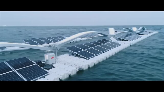 Futuristic Offshore Solar Platform with Advanced Air Mobility