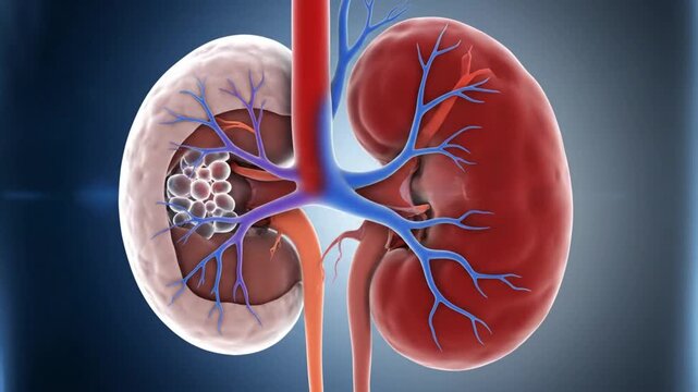 Anatomical Illustration of the Human Kidney Depicting the Function and Structure of the Renal System
