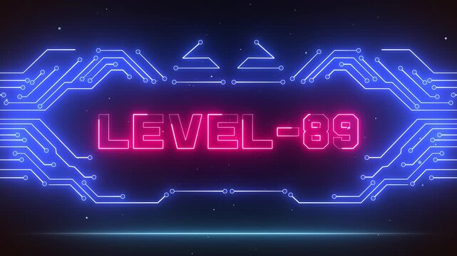 Level 89 neon gaming milestone for pro-gamers, excellent for youtube gaming series and live stream dashboard updates