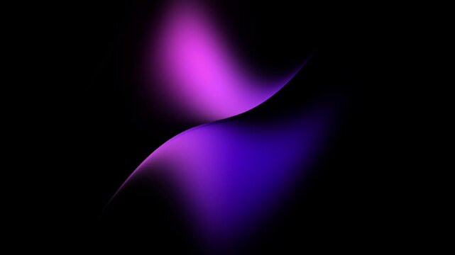 Abstract pink and blue glowing fluid gradient shapes wavy on black background