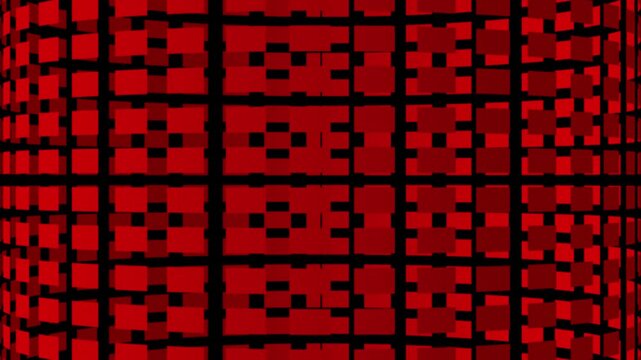 A vibrant red and black geometric pattern video showcases a dynamic visual effect Abstrack background