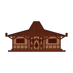Joglo House Illustration