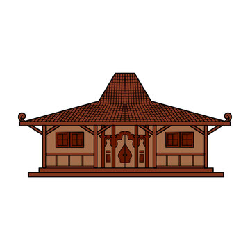 Joglo House Illustration