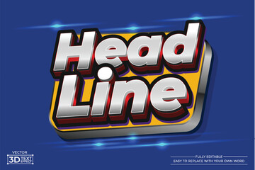 Headline 3D editable text effect