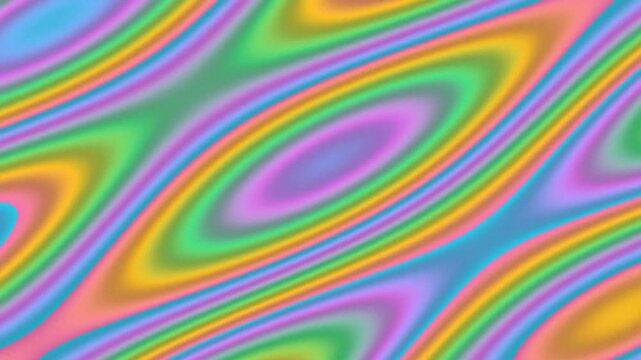 A vibrant, abstract, psychedelic pattern with flowing, iridescent colors and wavy oval shapes, creating a mesmerizing visual effect.