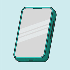 Handphone floating cartoon vector icon illustration