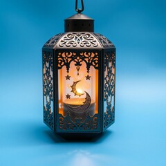 Illuminated moon and stars lantern