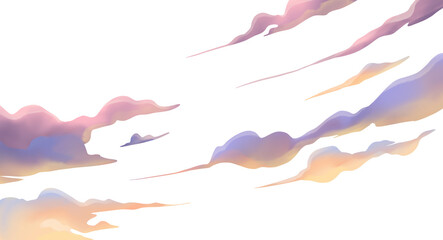 Dreamy purple and orange soft clouds