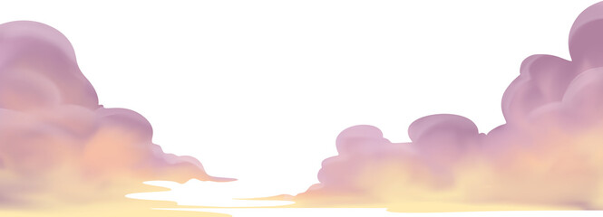 Dreamy purple and orange soft clouds