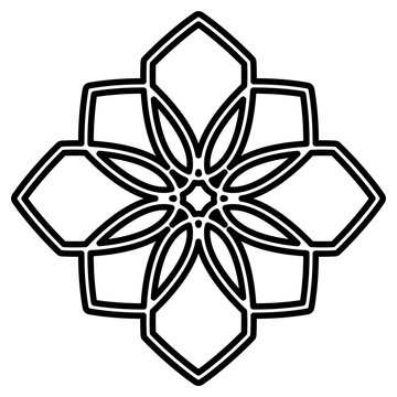 Islamic geometric mandala pattern line art