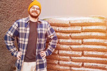 Homeowner ready for winter with renewable biomass fuel