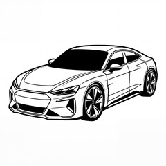 Obraz premium black car isolated on white