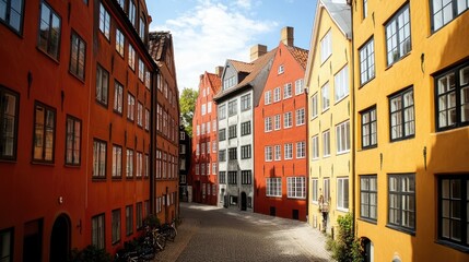 Obraz premium Colorful Streets of Copenhagen, Denmark: A Charming European Cityscape