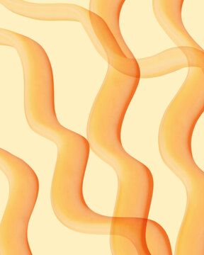 Abstract orange pastel wavy lines background with smooth fluid gradient shapes