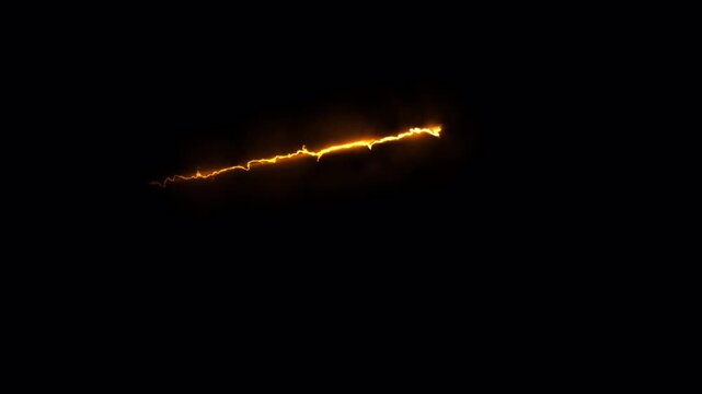 Abstract Golden Light Streak Forming Letter Z on Black Background.