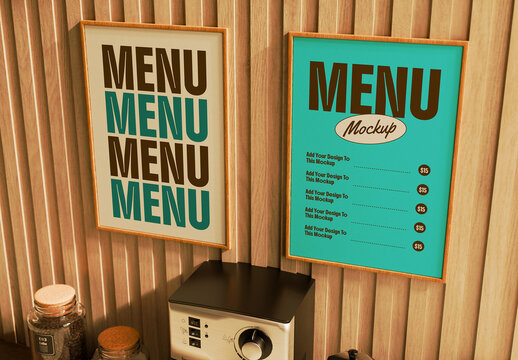 Coffee Shop Menu Board Mockup