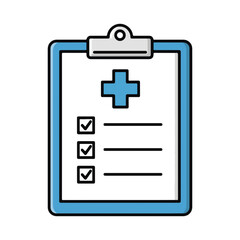 Obraz premium Medical Report Checklist Clipboard Icon