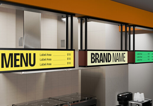 Lightbox At Restaurant Mockup