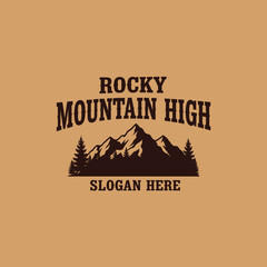 Rocky Mountain High Vintage Logo Design.