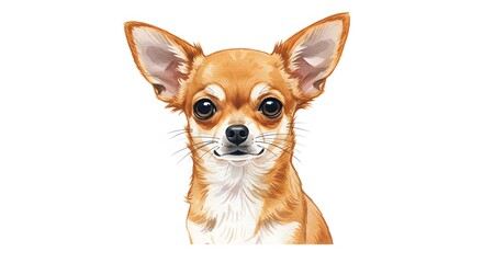 Obraz premium A detailed digital illustration of a small dog, featuring a reddish-brown fur and expressive eyes