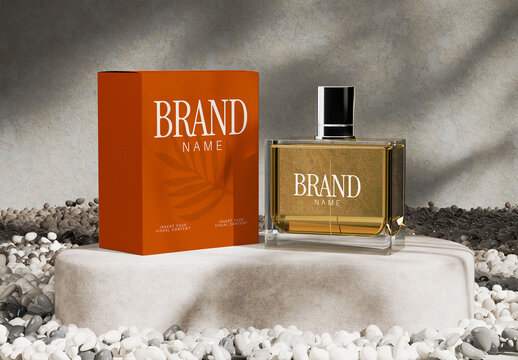 Square Perfume Bottle Mockup