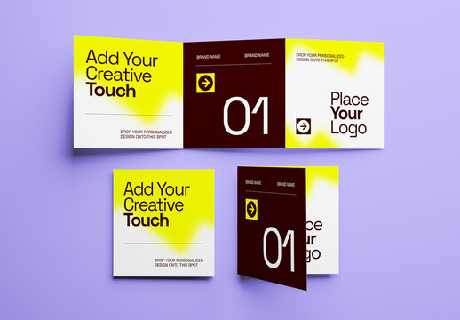 Square Trifold Mockup