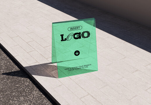 Acrylic Folded Sign Mockup