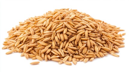 Fototapeta premium Pile of Raw Oats Isolated on White