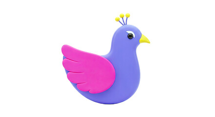 Fototapeta premium 3D Rendering of a Purple and Pink Cartoon Bird