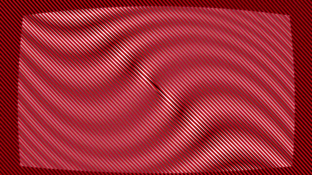 Abstract red and white diagonal striped lines pattern with wavy ripple animation