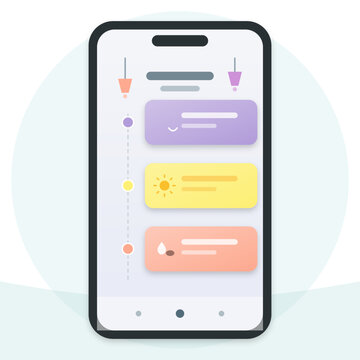 Ramadan Schedule Mobile App Interface Design with Minimalist Timeline for Prayer Times and Daily Islamic Routine