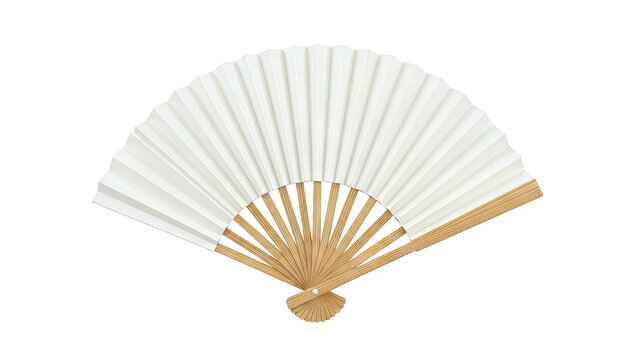 Minimalist white paper fan with wooden frame