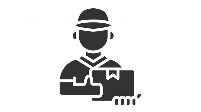 Animated delivery man icon