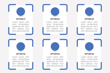 Six Options Modern Infographic Presentation Layout Template Design