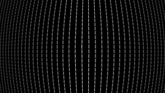 Abstract white curved vertical dashed lines pattern on black background