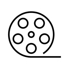 Fototapeta premium Film Reel With Perforation Line Icon