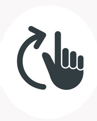 Obraz premium Rotating hand gesture graphic icon vector for digital interface user experience design solutions mobile app development rotation interaction and accessibility features for presentation website ui desi