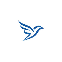 Obraz premium Blue Bird Logo Design Flying Bird.