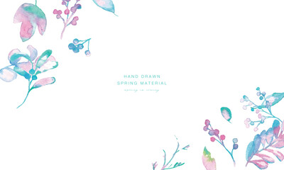 水彩。水彩タッチの春カラー植物イラスト。ベクターのメルヘンカラー植物イラスト。
Watercolor. Spring color plant illustration with a watercolor touch. Fairy tale color plant illustration in vector.