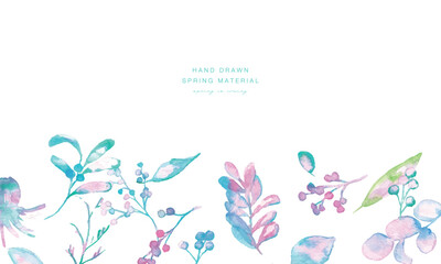水彩。水彩タッチの春カラー植物イラスト。ベクターのメルヘンカラー植物イラスト。
Watercolor. Spring color plant illustration with a watercolor touch. Fairy tale color plant illustration in vector.