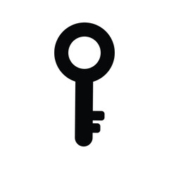Key silhouette icon isolated on white background