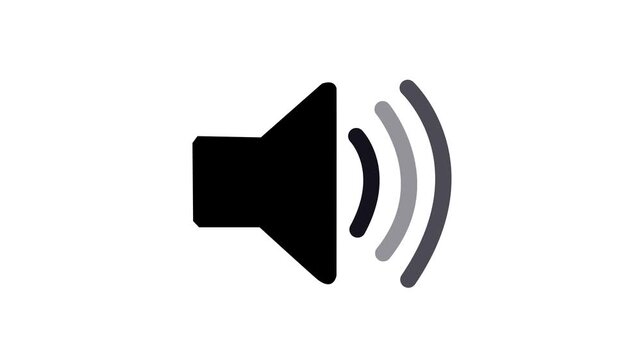 speaker icon animated on black background, icon symbol, animated video, symbol, 4k resolution, sign, loud, speaking, speaker,