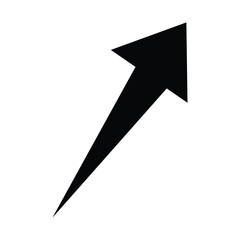 Arrow pointing upwards and to the right isolated on white background