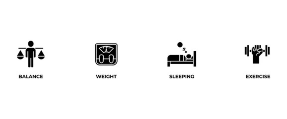 Healthy lifestyle banner web icon vector illustration concept with icon