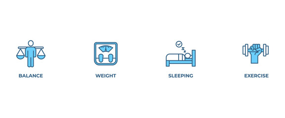 Healthy lifestyle banner web icon vector illustration concept with icon