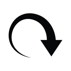 Symbolic arrow indicating recycling and renewal isolated on white background