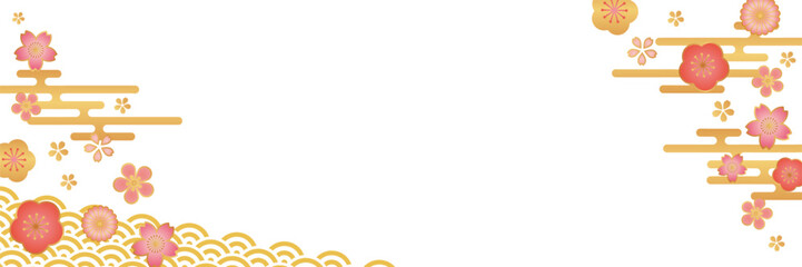 Japanese-style floral pattern background material