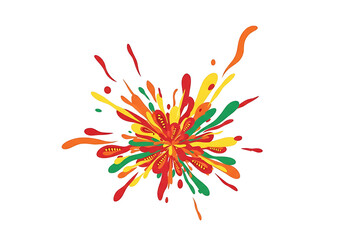 Vibrant Paint Splashes in Bright Colors.